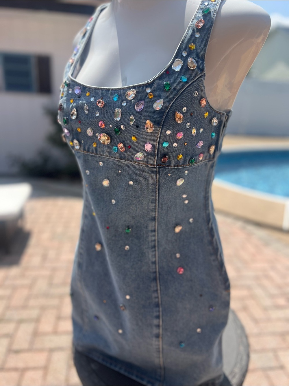Vici instant joy embellished denim mini dress - Picture 8 of 8